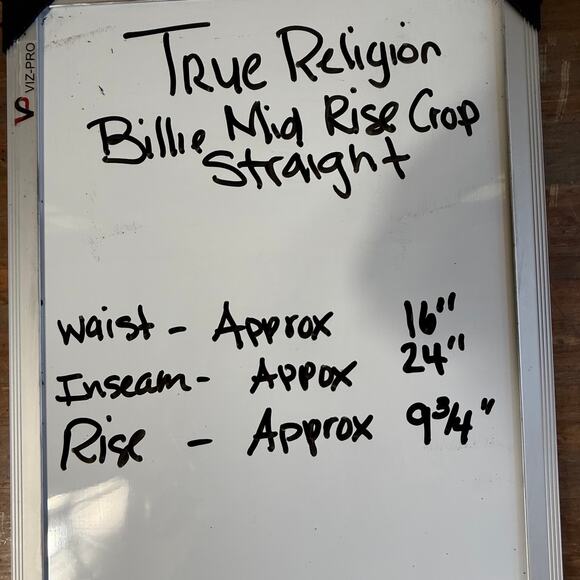 True Religion Billie Cropped Straight Jeans Women SZ 33 - Picture 9 of 9